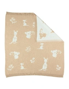 Australiana Pram Knitted Blanket in Multi