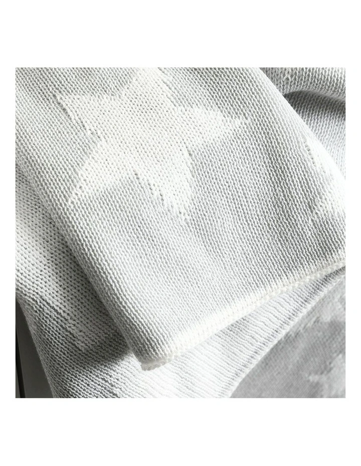 Pram Knitted Blanket in Grey Stars image 3