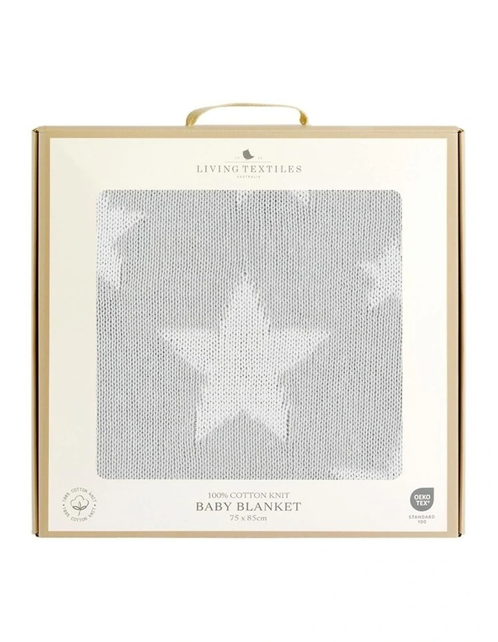 Pram Knitted Blanket in Grey Stars image 6