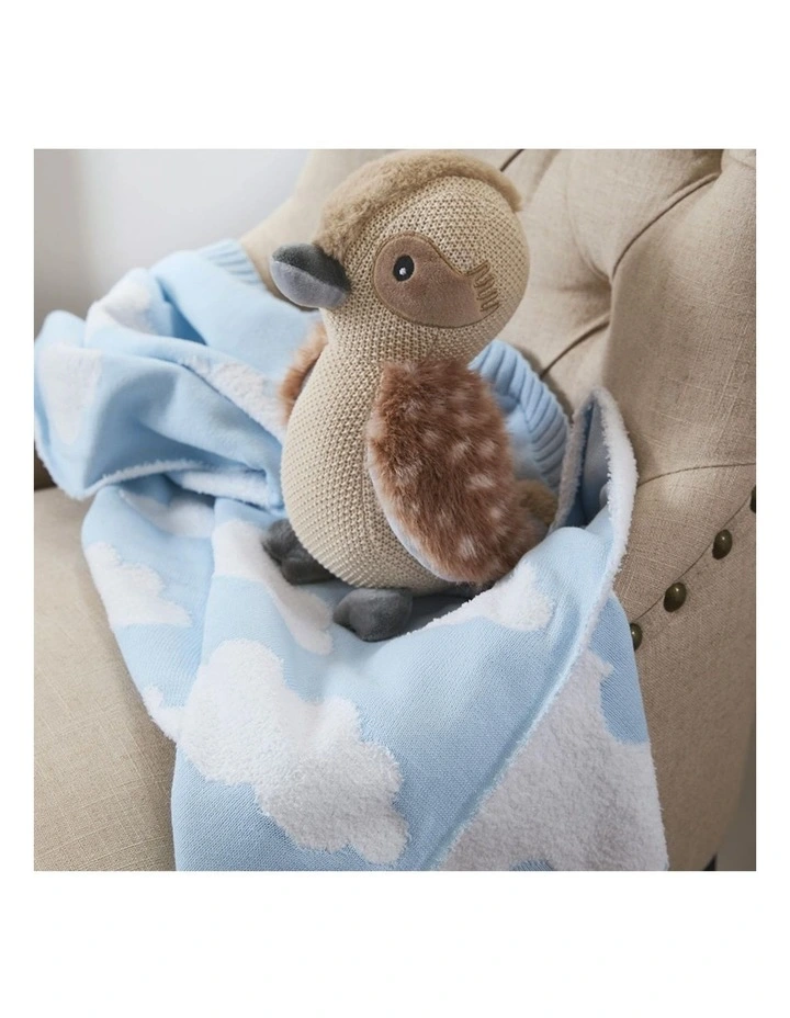 Pram Knitted Blanket in Cloud Blue image 4