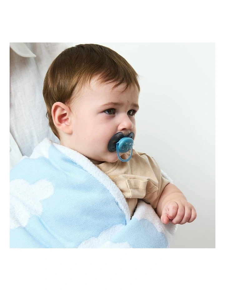 Pram Knitted Blanket in Cloud Blue image 5