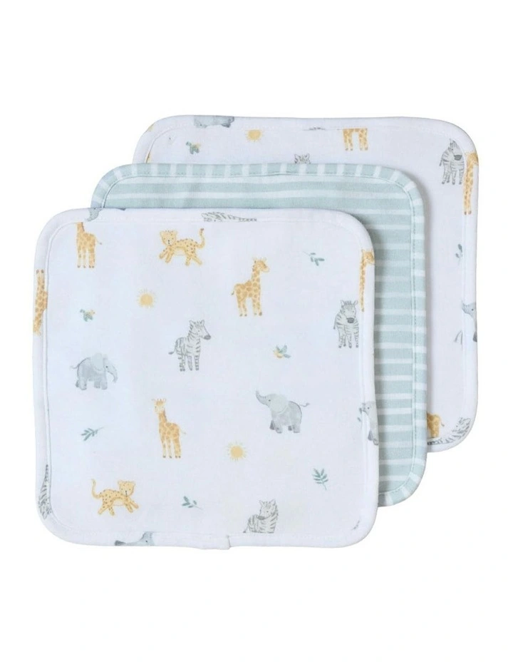 Organic Wash Cloths 3 Pack in Multi image 1