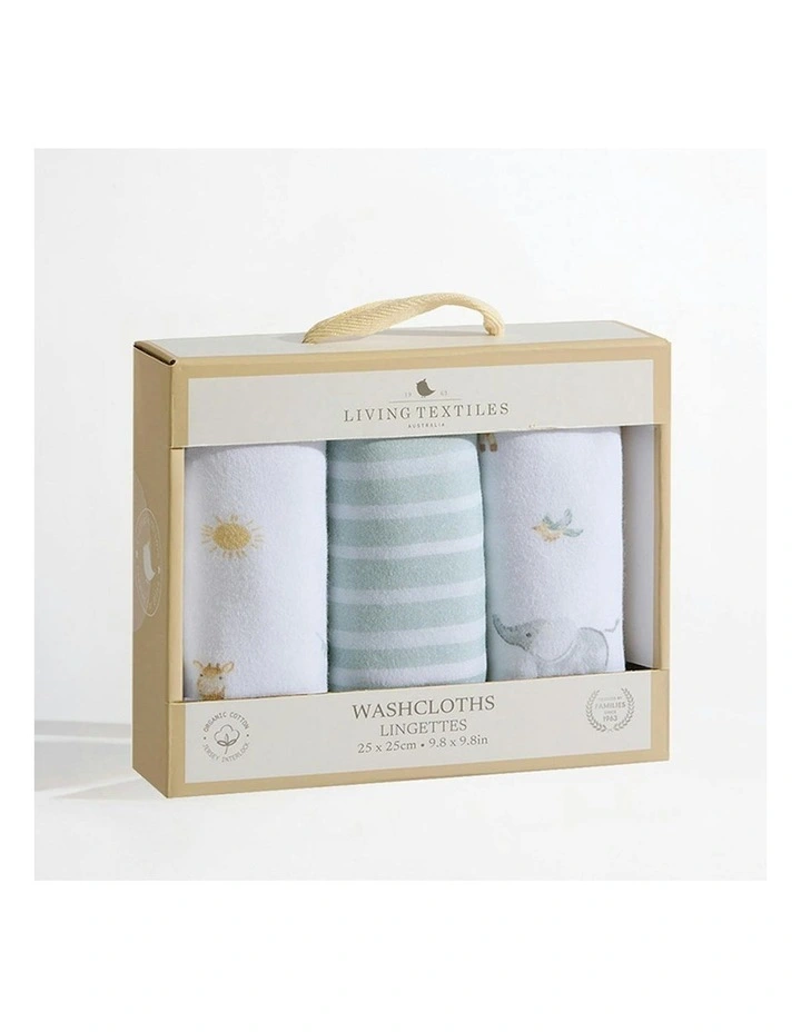 Organic Wash Cloths 3 Pack in Multi image 4