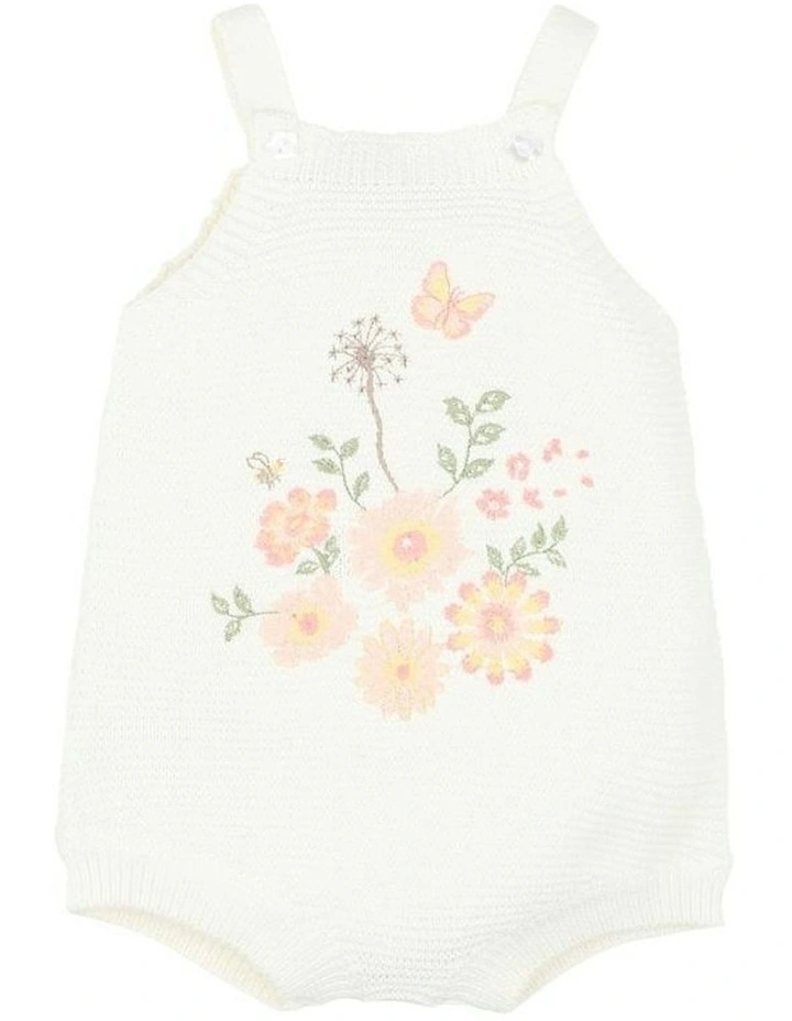 Lara Embroidered Knitted Bodysuit in Cream image 1