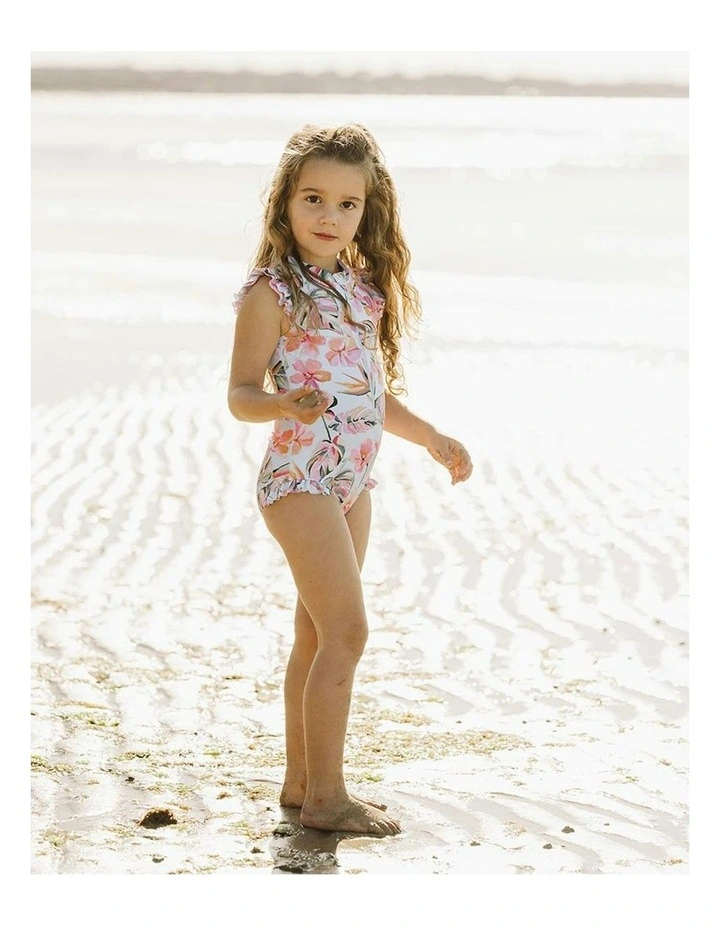Lou Print Short Sleeve Sunsuit (3-10 Years) in Blue image 3