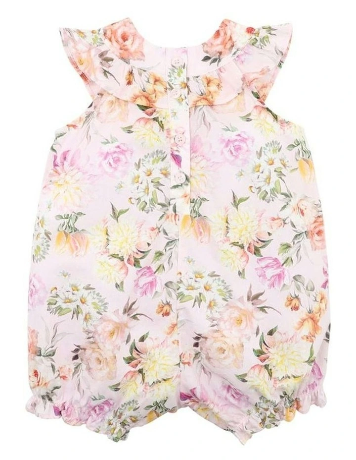 Tillie Print Frill Romper in Pink image 2