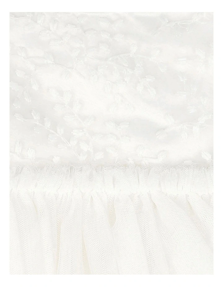 Tiered tulle Overlay Dress in Ivory image 4