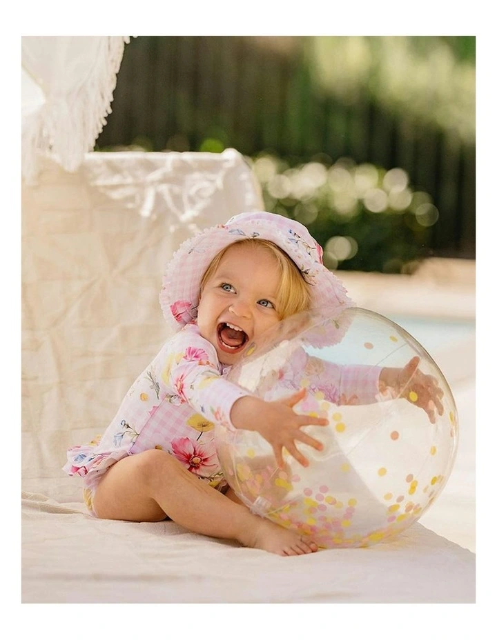 Connie Print Long Sleeve Sunsuit in Pink image 3