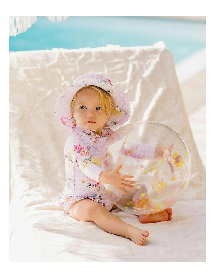 Connie Print Long Sleeve Sunsuit in Pink image 4