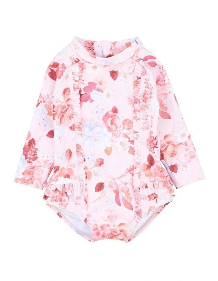 Phoebe Print Long Sleeve Sunsuit in Pink image 1