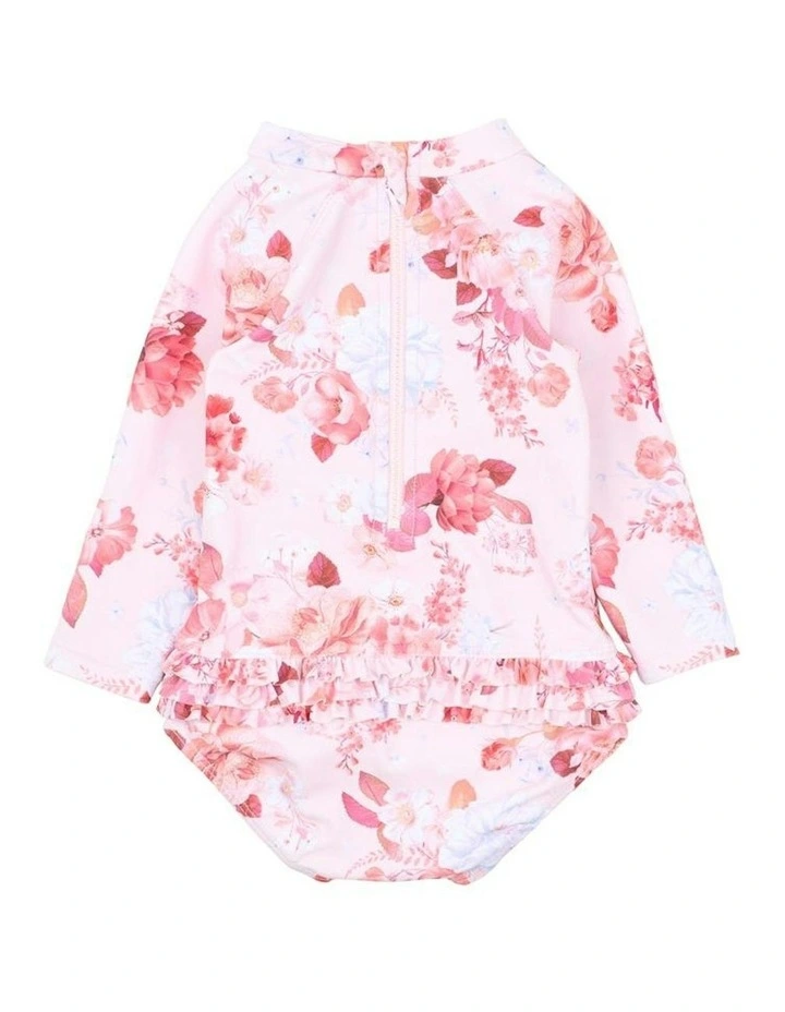 Phoebe Print Long Sleeve Sunsuit in Pink image 2