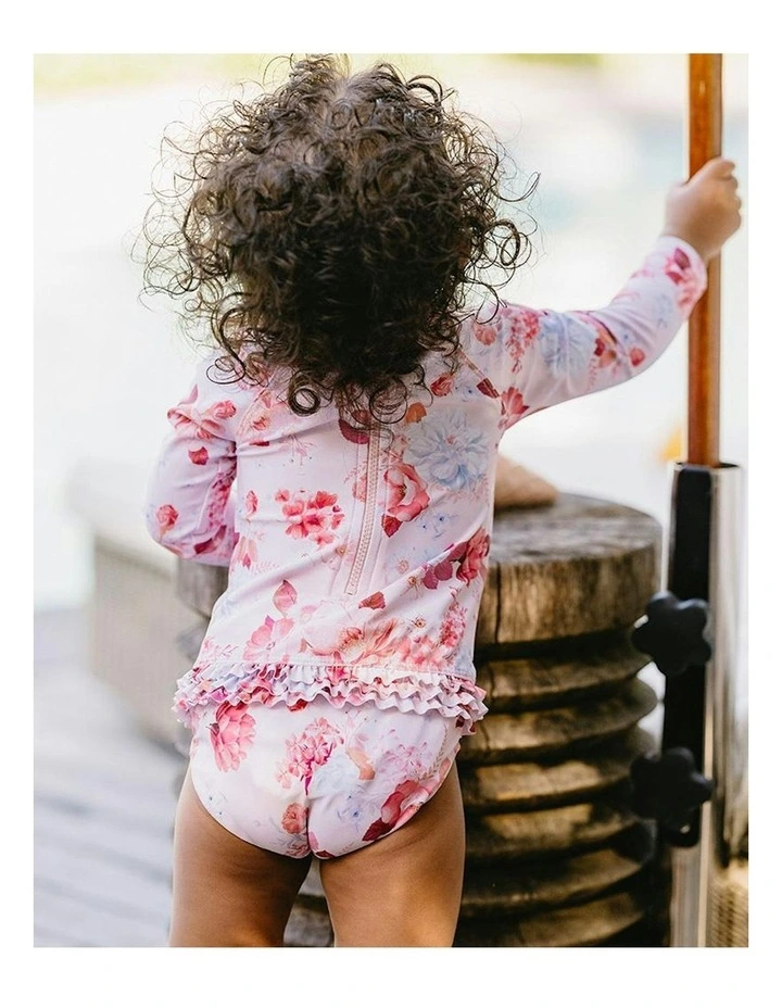 Phoebe Print Long Sleeve Sunsuit in Pink image 3