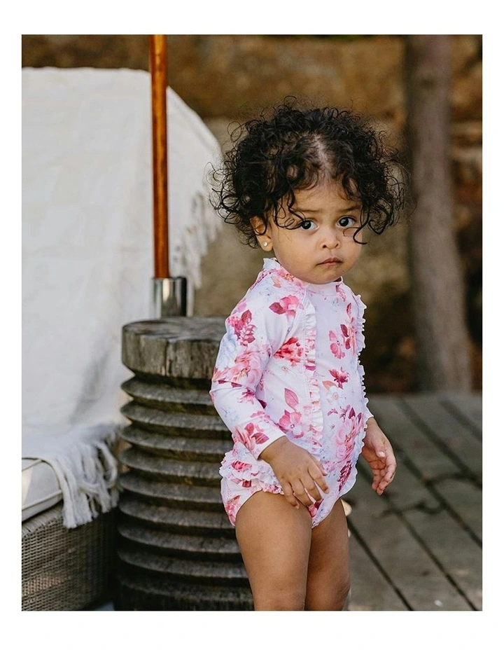 Phoebe Print Long Sleeve Sunsuit in Pink image 4