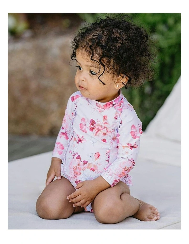 Phoebe Print Long Sleeve Sunsuit in Pink image 5