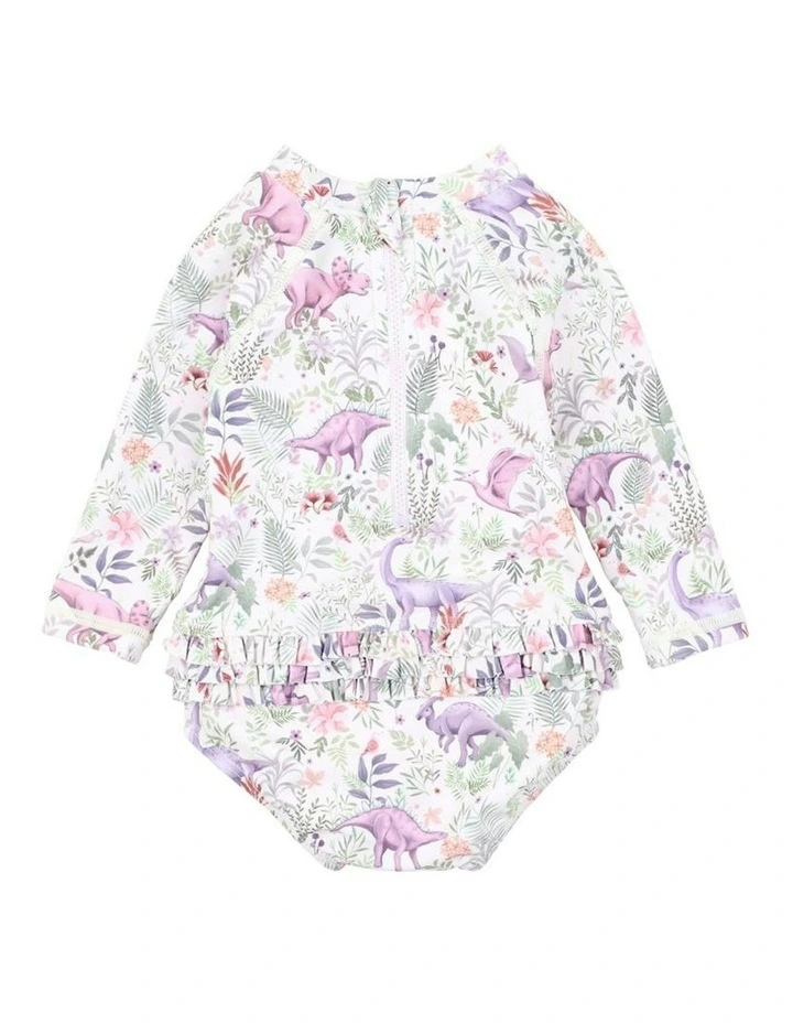 Rory Print Long Sleeve Sunsuit in Purple image 2
