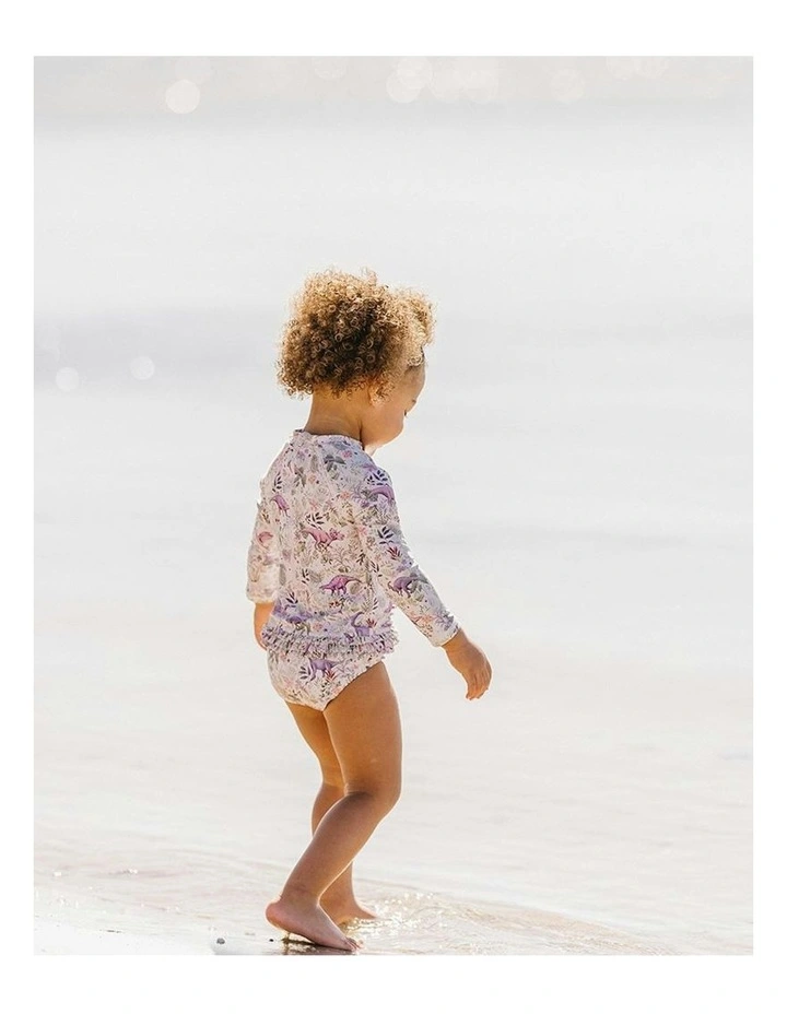 Rory Print Long Sleeve Sunsuit in Purple image 4