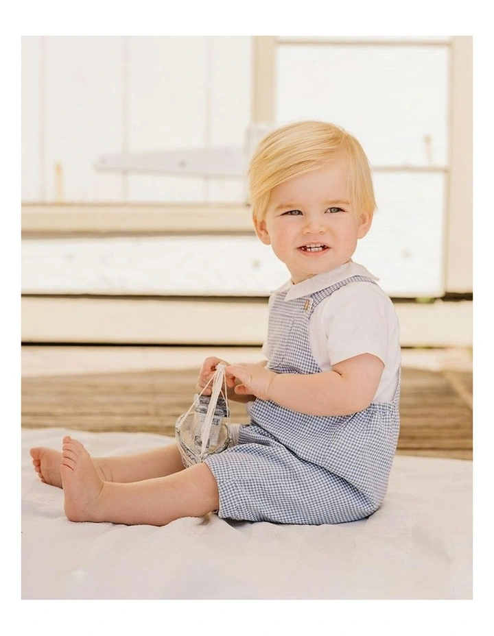 Harry Check Overalls in Blue image 4