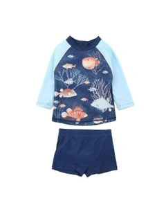 Aiden Fish Swim Set 2 Piece in Blue