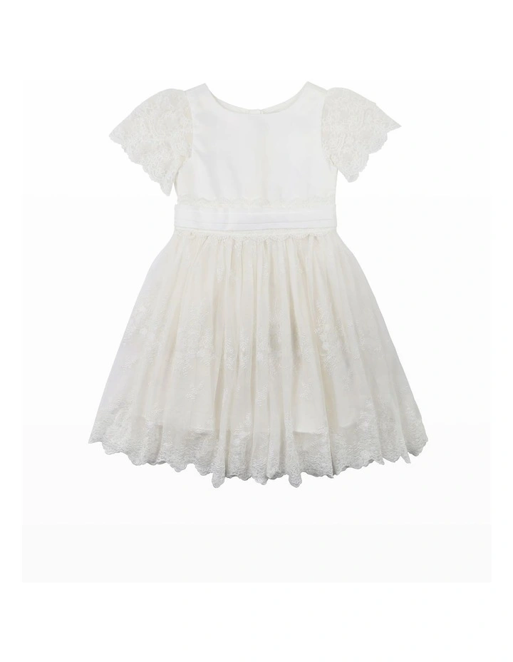 Floaty Sleeve Dress in Ivory image 1