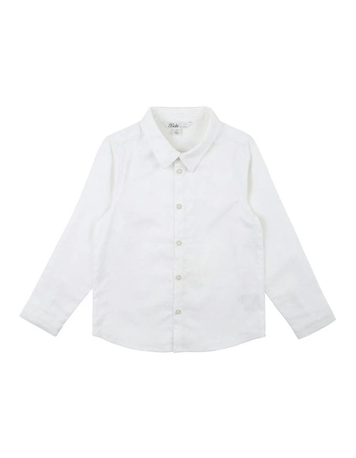 Albert Long Sleeve Shirt (3-7 Years) in White image 1