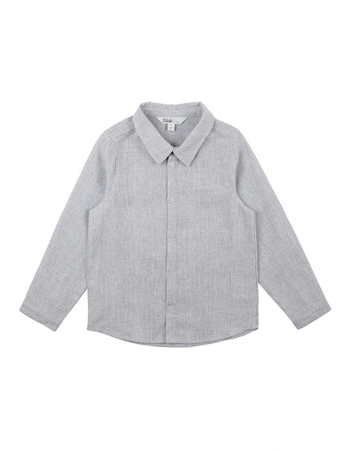 Albert Long Sleeve Check Shirt (3-7 Years) in Blue image 1