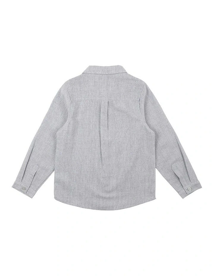Albert Long Sleeve Check Shirt (3-7 Years) in Blue image 2
