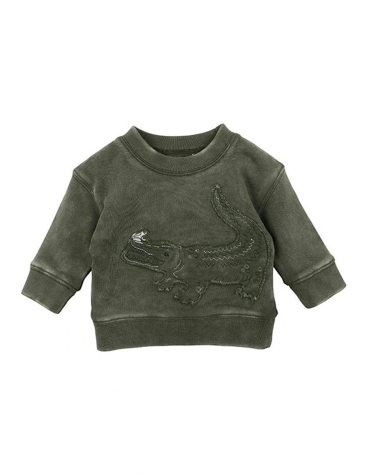 Scout Croc Sweat Top in khaki image 1