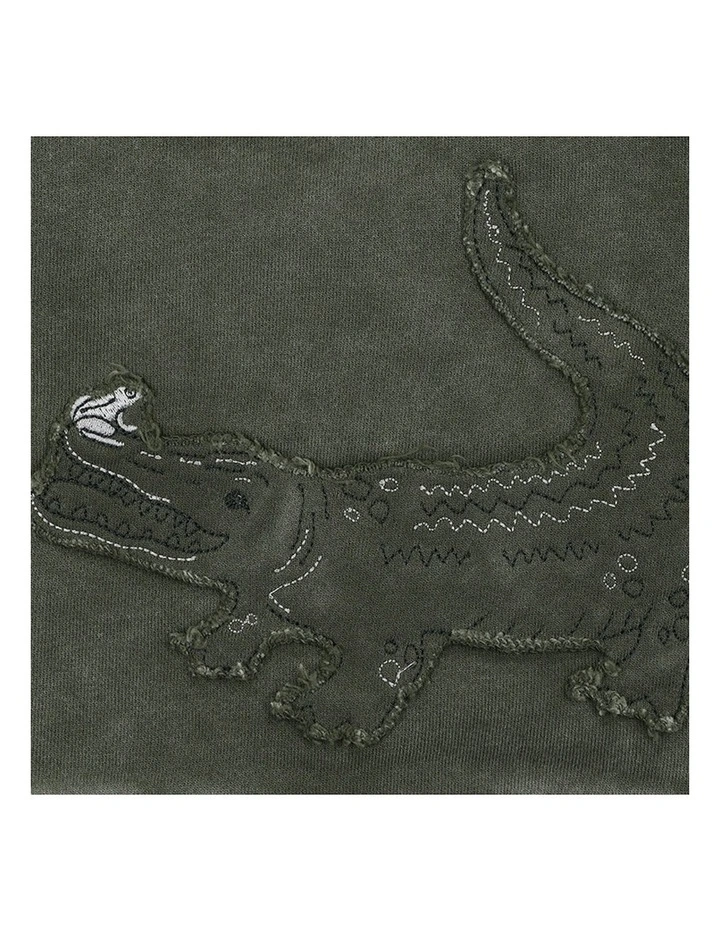 Scout Croc Sweat Top in khaki image 3