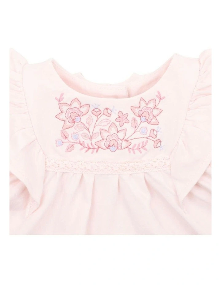 Piper Long Sleeve Frill Top in Pink image 2