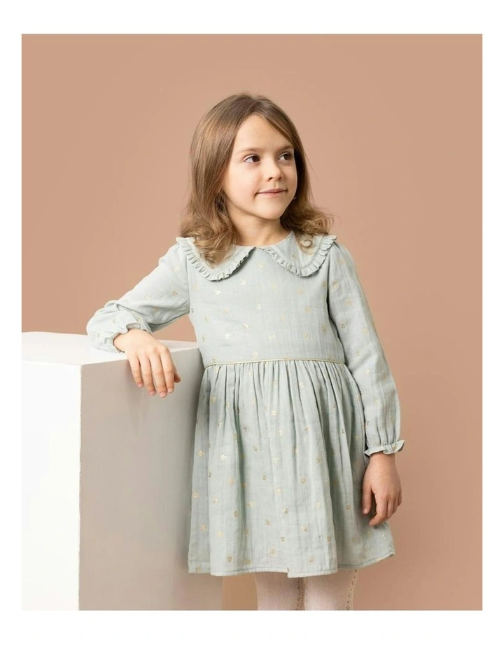 Olive Foil Print Dress in Assorted image 4
