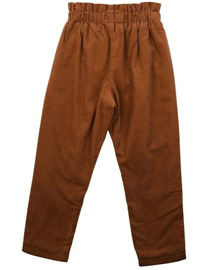Cord Paperbag Pant (3-7 Years) in Caramel image 2