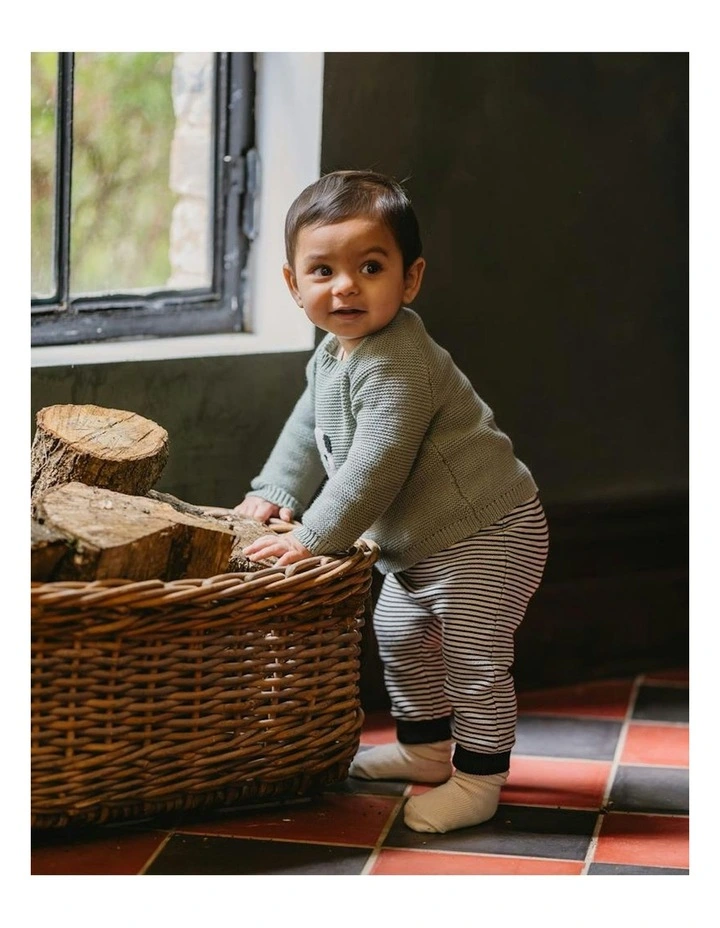 Angus Stripe Knitted Leggings in Grey image 4