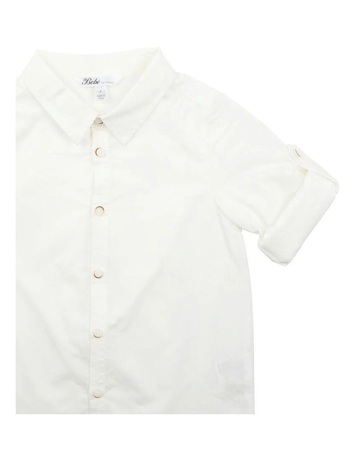 Liam Ivory Shirt (2-7 Years) in White image 3