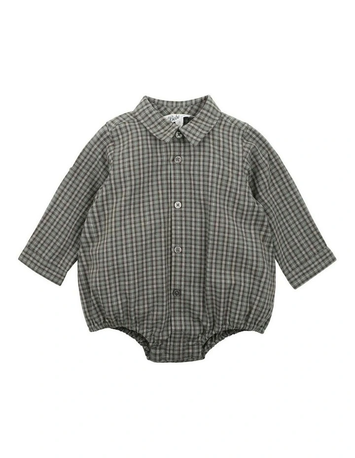 Austin Check Shirt Bodysuit in Multi image 1