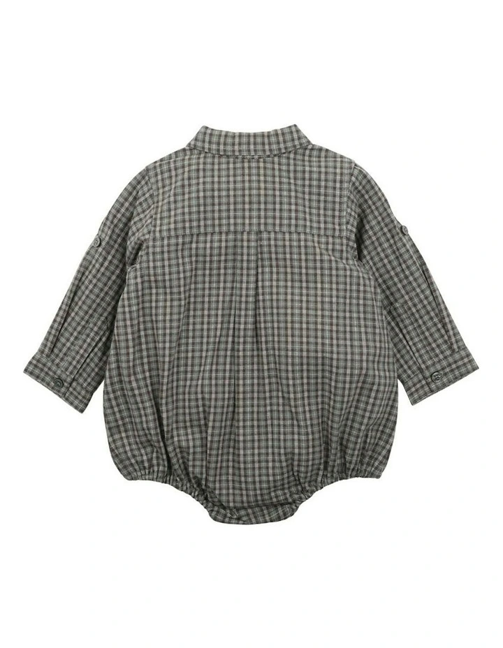 Austin Check Shirt Bodysuit in Multi image 2