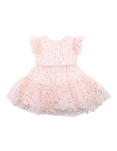 Party Sparkle Frill dress (3-7 years) in Pink