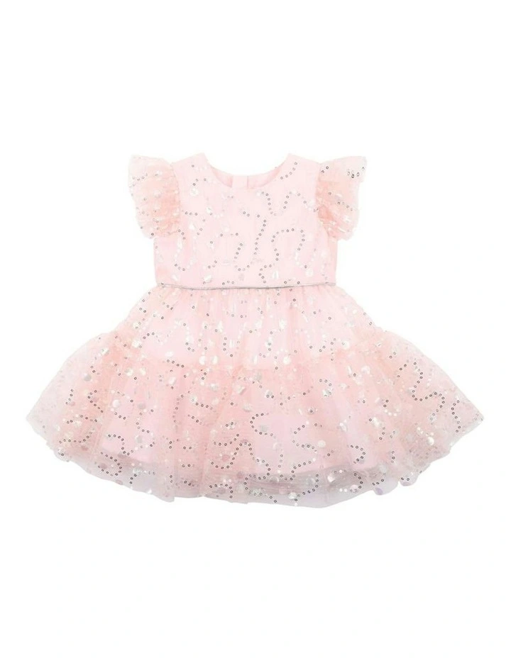 Party Sparkle Frill dress (3-7 years) in Pink image 1
