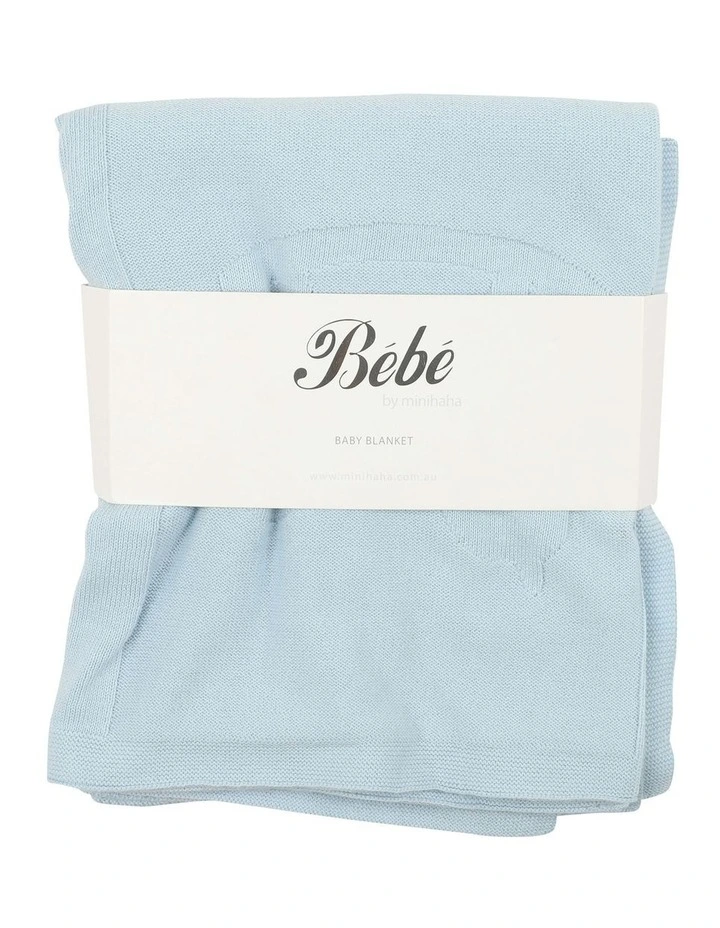 Rocking Horse Knit Blanket in Blue image 1