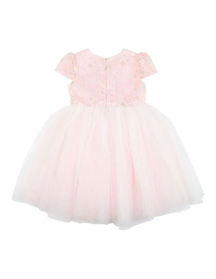 Lace Bodice Mid Calf Length Dress (3-7 Years) in Pink image 2