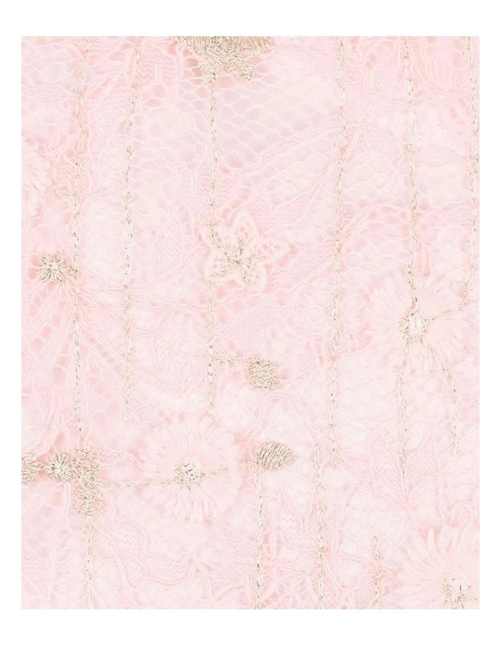 Lace Bodice Mid Calf Length Dress (3-7 Years) in Pink image 3