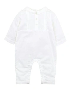 Oliver Linen Blend Romper in Ivory