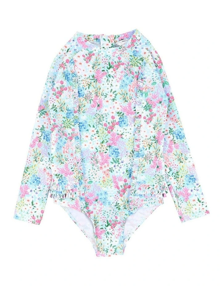 Lula Print Long Sleeve Sunsuit 3-10 Years in Multi image 1