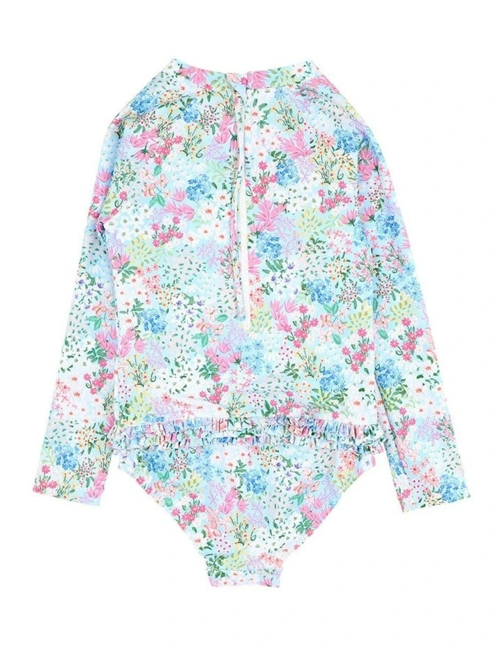 Lula Print Long Sleeve Sunsuit 3-10 Years in Multi image 2