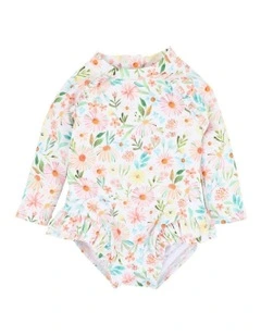 Eliana Print Long Sleeve Sunsuit in Multi