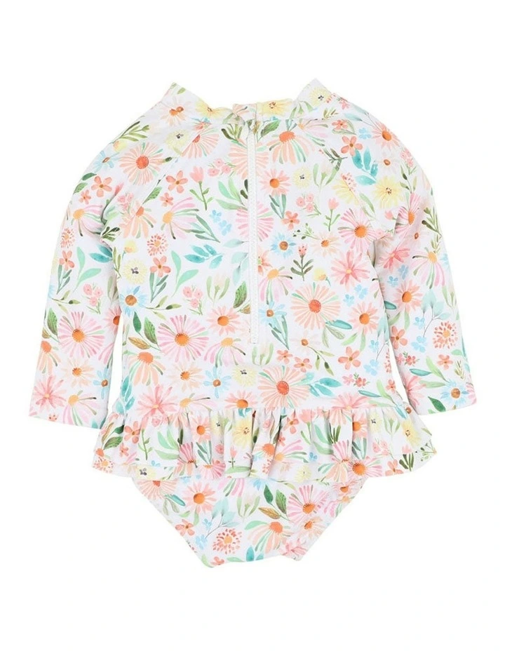 Eliana Print Long Sleeve Sunsuit in Multi image 2