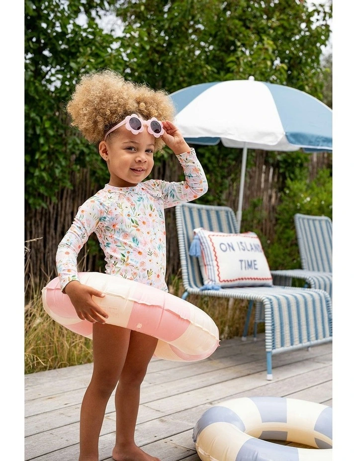 Eliana Print Long Sleeve Sunsuit in Multi image 4