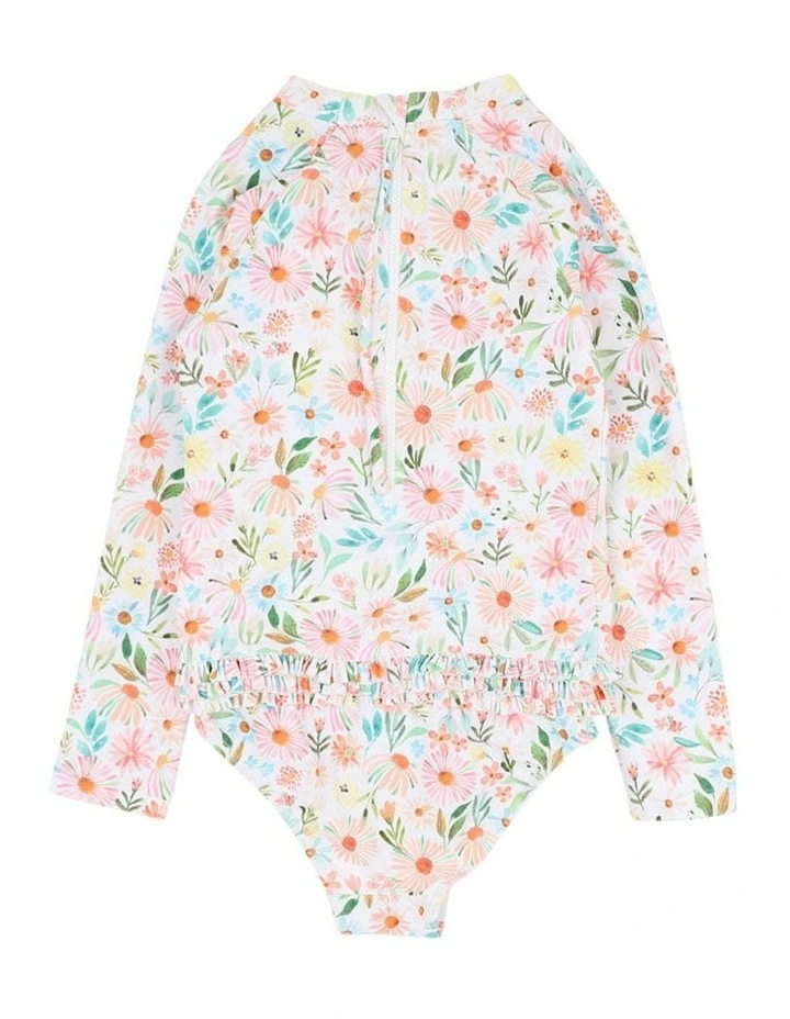 Eliana Print Long Sleeve Sunsuit 3-10 Years in Multi image 2