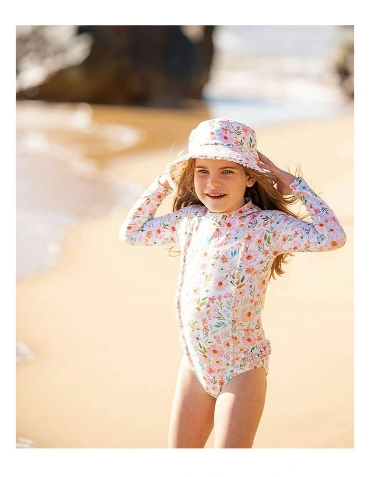 Eliana Print Long Sleeve Sunsuit 3-10 Years in Multi image 4