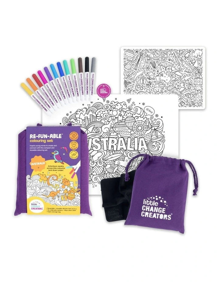 Reusable Silicone Colouring Set - Australia image 1
