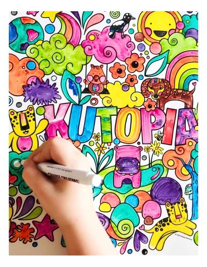 Reusable Silicone Colouring Set - Kutopia by Kasey Rainbow image 2